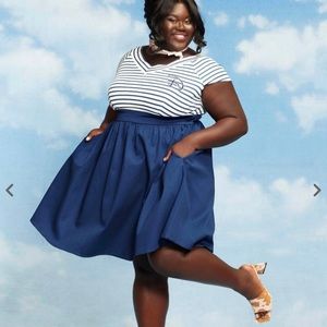 Her Universe Disney Logo Retro Cap Sleeve Dress Plus Size